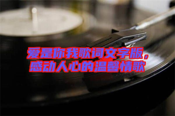 愛是你我歌詞文字版，感動(dòng)人心的溫馨情歌