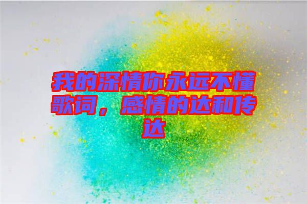 我的深情你永遠(yuǎn)不懂歌詞，感情的達(dá)和傳達(dá)