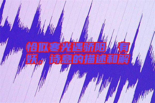 恰似寒光遇驕陽囧囧有妖，詩意的描述和解