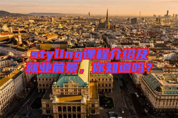 styling課程介紹及就業(yè)前景，你知道嗎？