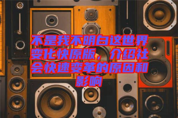 不是我不明白這世界變化快原版，介紹社會快速變革的原因和影響