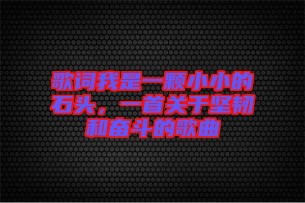 歌詞我是一顆小小的石頭，一首關于堅韌和奮斗的歌曲
