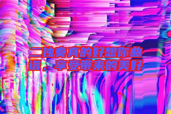 二獨奏真的好想你曲譜，享受帶來的美好