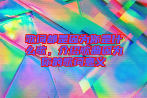 歌詞都是因為你是什么歌，介紹歌曲因為你的歌詞意義