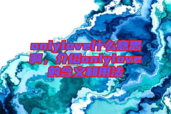 onlylove什么意思啊，介紹onlylove的含義和用法