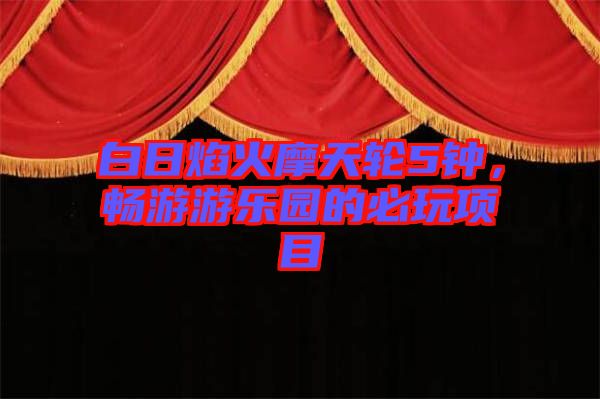 白日焰火摩天輪5鐘，暢游游樂(lè)園的必玩項(xiàng)目