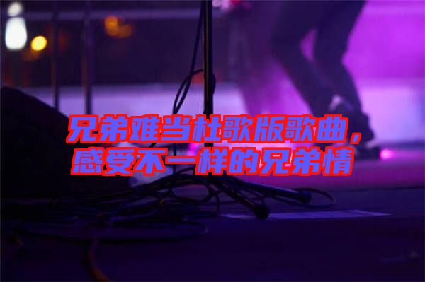 兄弟難當(dāng)杜歌版歌曲，感受不一樣的兄弟情