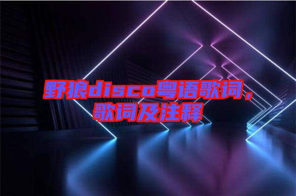 野狼disco粵語歌詞，歌詞及注釋