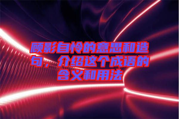 顧影自憐的意思和造句，介紹這個成語的含義和用法