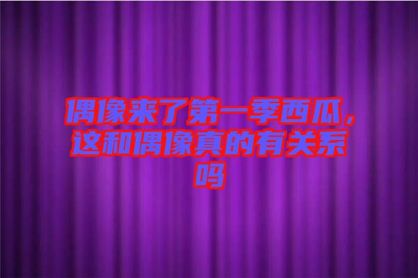 偶像來(lái)了第一季西瓜，這和偶像真的有關(guān)系嗎