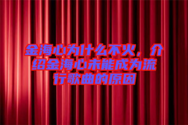 金海心為什么不火，介紹金海心未能成為流行歌曲的原因