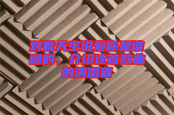 對(duì)著天空說(shuō)愛你是誰(shuí)唱的，介紹這首歌曲的演唱者