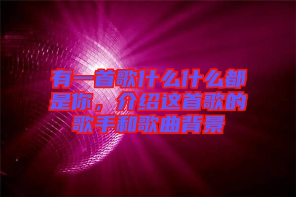 有一首歌什么什么都是你，介紹這首歌的歌手和歌曲背景