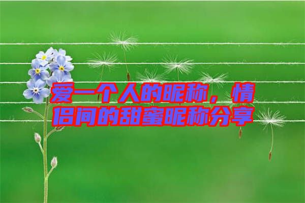 愛一個(gè)人的昵稱，情侶間的甜蜜昵稱分享