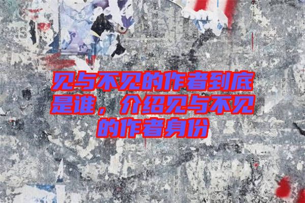 見與不見的作者到底是誰(shuí)，介紹見與不見的作者身份
