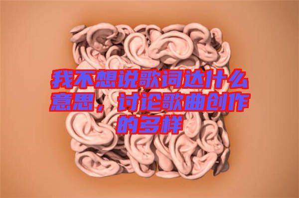 我不想說歌詞達什么意思，討論歌曲創(chuàng)作的多樣