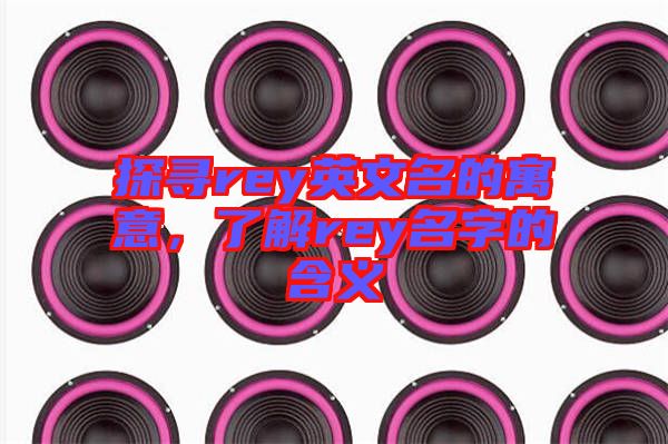 探尋rey英文名的寓意，了解rey名字的含義
