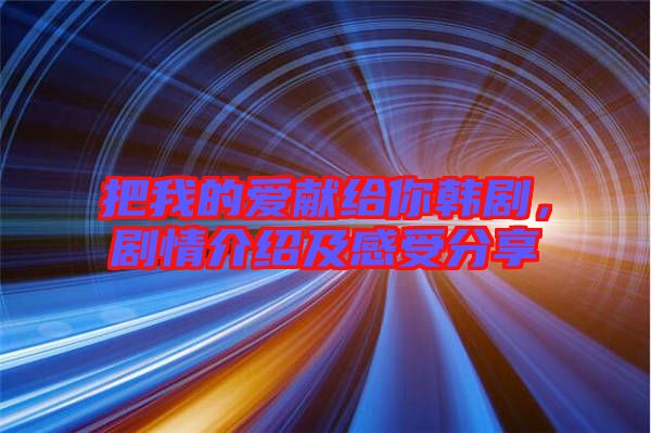 把我的愛獻(xiàn)給你韓劇，劇情介紹及感受分享