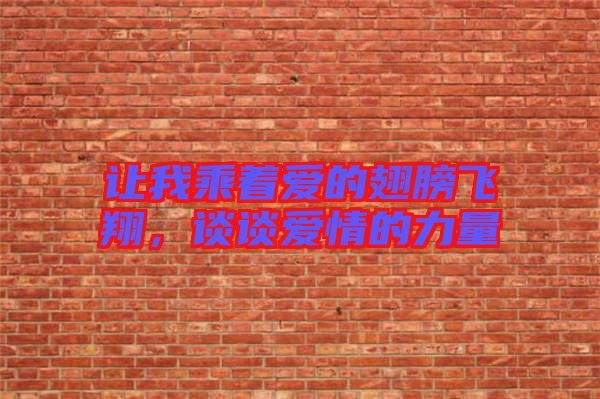 讓我乘著愛的翅膀飛翔，談?wù)剱矍榈牧α? width=
