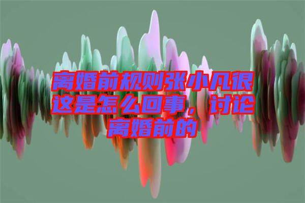 離婚前規(guī)則張小凡很這是怎么回事，討論離婚前的