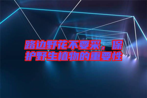 路邊野花不要采，保護野生植物的重要性