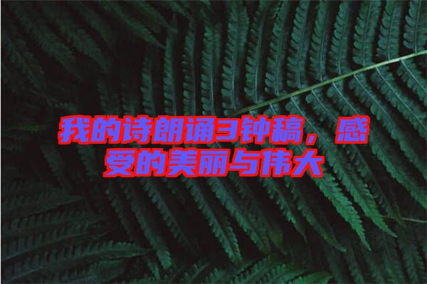 我的詩朗誦3鐘稿，感受的美麗與偉大