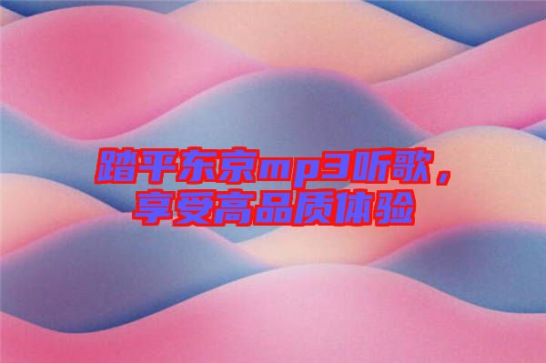 踏平東京mp3聽歌，享受高品質(zhì)體驗(yàn)