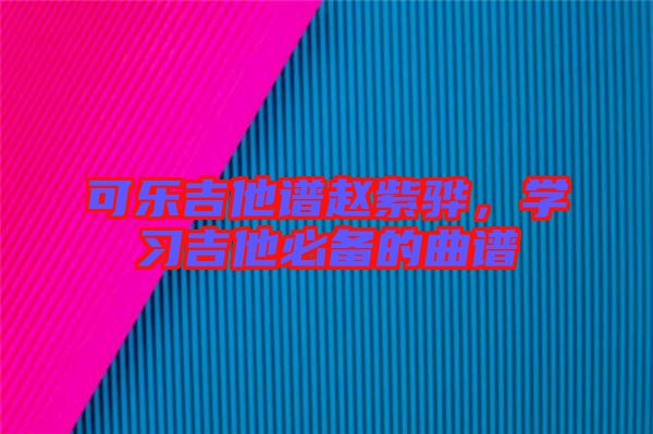 可樂吉他譜趙紫驊，學(xué)習(xí)吉他必備的曲譜