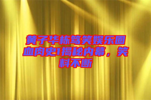 黃子華棟篤笑娛樂圈血肉史1揭秘內(nèi)幕，笑料不斷