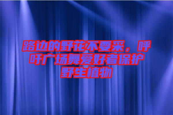 路邊的野花不要采，呼吁廣場舞愛好者保護野生植物