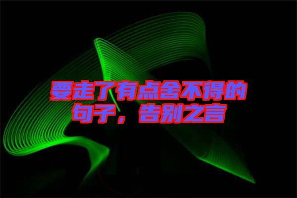 要走了有點(diǎn)舍不得的句子，告別之言