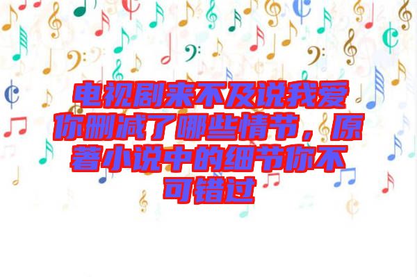 電視劇來(lái)不及說我愛你刪減了哪些情節(jié)，原著小說中的細(xì)節(jié)你不可錯(cuò)過
