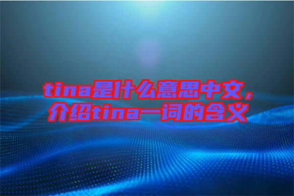 tina是什么意思中文，介紹tina一詞的含義