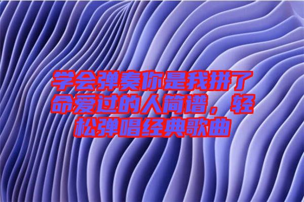 學(xué)會彈奏你是我拼了命愛過的人簡譜，輕松彈唱經(jīng)典歌曲
