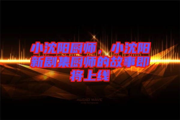 小沈陽廚師，小沈陽新劇集廚師的故事即將上線