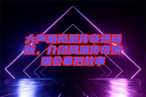 大聲唱鳳凰傳奇現(xiàn)場版，介紹鳳凰傳奇演唱會幕后故事