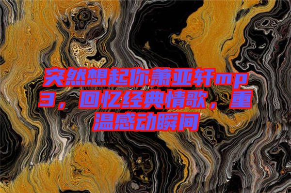 突然想起你蕭亞軒mp3，回憶經(jīng)典情歌，重溫感動(dòng)瞬間