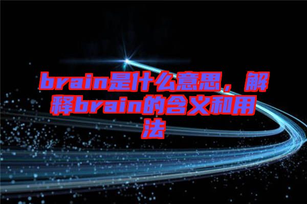 brain是什么意思，解釋brain的含義和用法