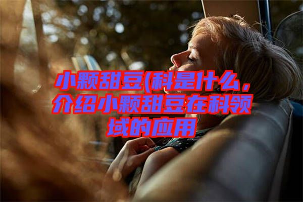 小顆甜豆(科是什么，介紹小顆甜豆在科領(lǐng)域的應(yīng)用