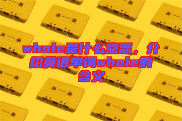 whole是什么意思，介紹英語(yǔ)單詞whole的含義