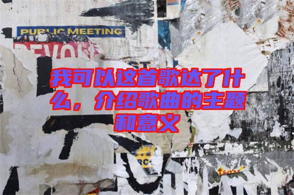 我可以這首歌達(dá)了什么，介紹歌曲的主題和意義