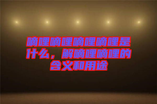 嘀哩嘀哩嘀哩嘀哩是什么，解嘀哩嘀哩的含義和用途