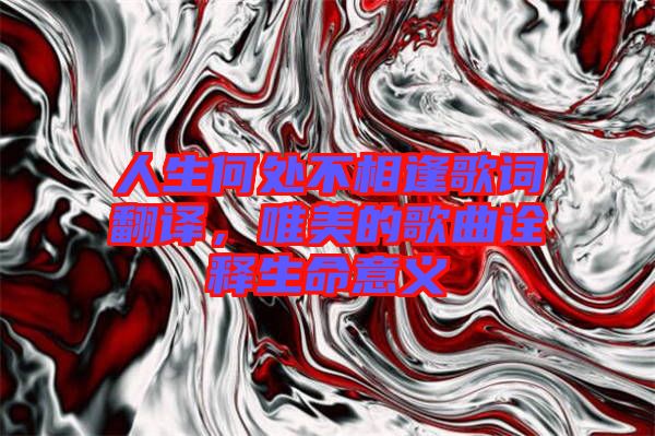 人生何處不相逢歌詞翻譯，唯美的歌曲詮釋生命意義