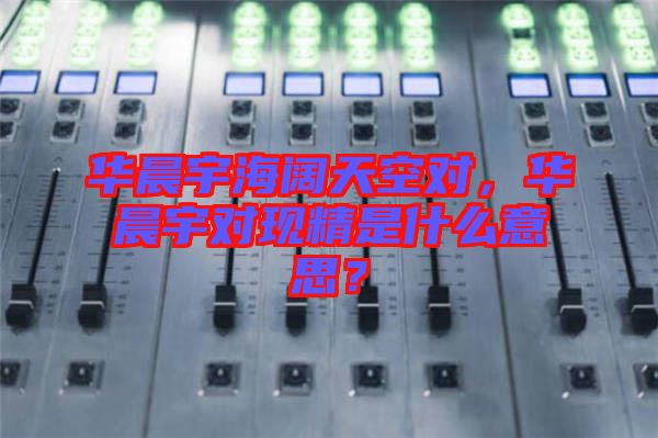 華晨宇海闊天空對，華晨宇對現(xiàn)精是什么意思？