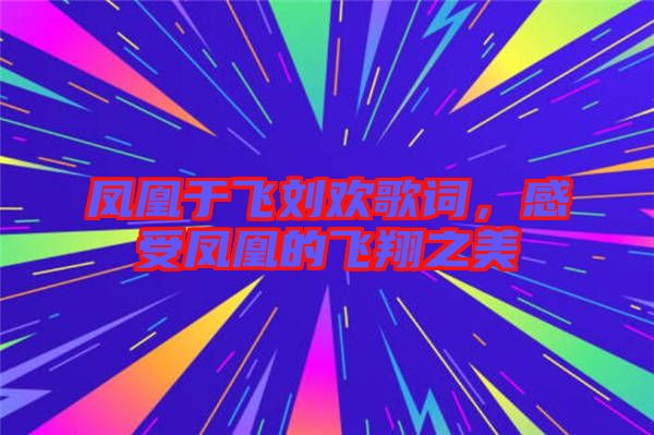 鳳凰于飛劉歡歌詞，感受鳳凰的飛翔之美
