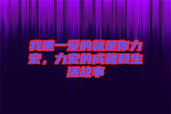 我唯一愛的就是你力宏，力宏的成就和生活故事