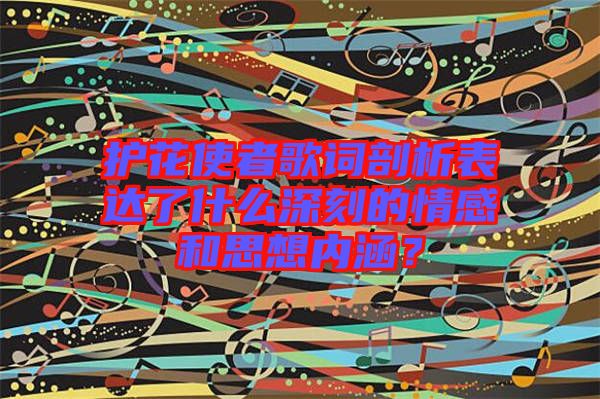 護花使者歌詞剖析表達了什么深刻的情感和思想內涵？