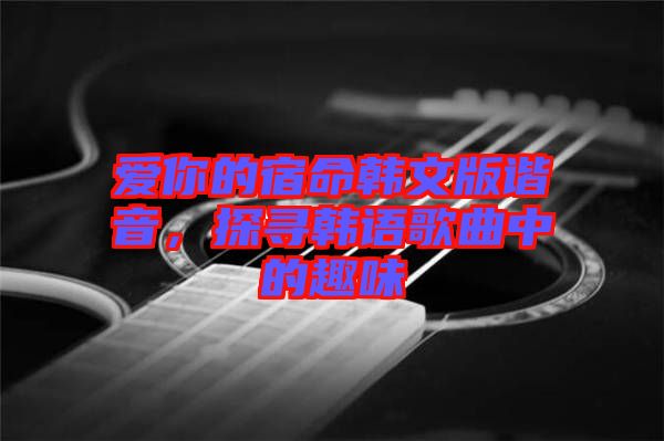 愛你的宿命韓文版諧音，探尋韓語歌曲中的趣味