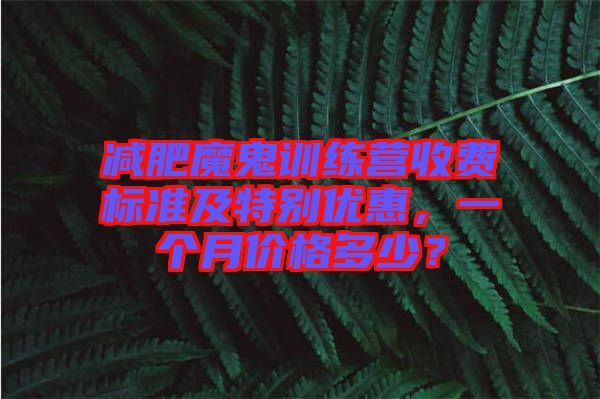 減肥魔鬼訓(xùn)練營(yíng)收費(fèi)標(biāo)準(zhǔn)及特別優(yōu)惠，一個(gè)月價(jià)格多少？