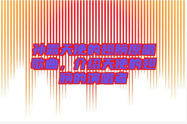 孫露天使的翅膀原唱歌曲，介紹天使的翅膀的演唱者